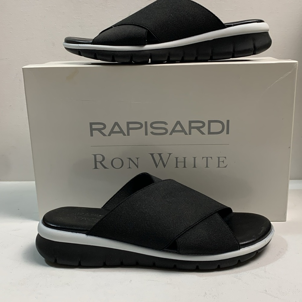 Rapisardi by Ron White "Eres" Multi Fit Elastic Slide Sandals (5.5/36)